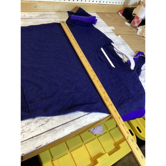 Athleta Merino Wool Sweater Dress XXS Purple Blue Long Sleeve Knit Mini Women’s - Picture 5 of 7